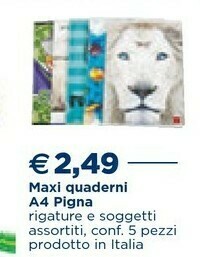 Esselunga Pigna Maxi Quaderno A4 M Team A offerta