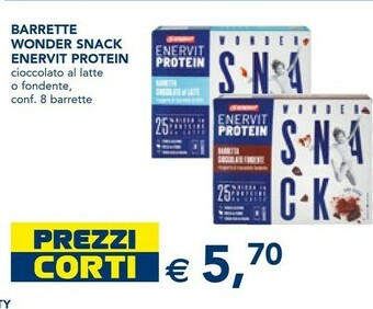 Esselunga Enervit 8 Snack Barrette Con Vitamina E Cioccolato Fondente offerta