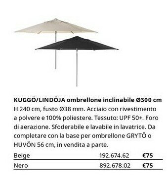 IKEA Ombrellone Inclinabile offerta