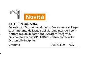 IKEA Kallsjòn Rubinetto offerta