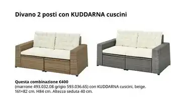 IKEA Divano 2 Posi Con Kuddarna Cuscini offerta