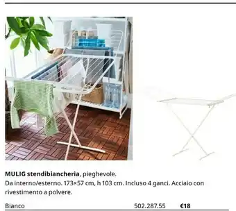 IKEA Mulig Stendibiancheria, Pieghevole Da Interna offerta