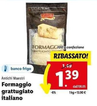 Lidl Antichi Maestri Formaggio grattugiato italiano 100 g offerta
