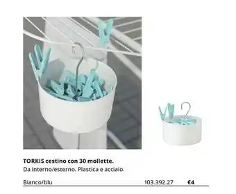 Torkis Cestino Con 30 Mollette