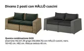 IKEA Divano 2 Posti Con Hallo Cuscini 692.884.76 offerta