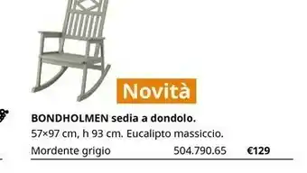 IKEA Bondholmen Sedia A Dondolo offerta