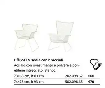 IKEA Hògsten Sedia Con Braccioli offerta