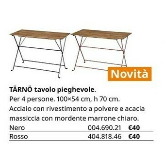 IKEA Tàrnò Tavolo Pieghevole offerta