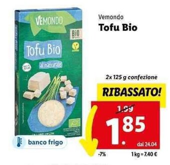 Lidl Vemondo Tofu Bio 2x 125 g offerta