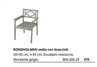 IKEA Bondholmen Sedia Con Braccioli offerta