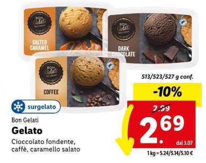 Bon Gelati Gelato 513/523/527 g offerta di Lidl