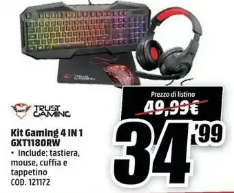 MediaWorld Trust Gaming Kit Gaming 41in 1 Gxt1180rw offerta