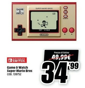 MediaWorld Nintendo Game & Watch: Super Mario Bros. offerta