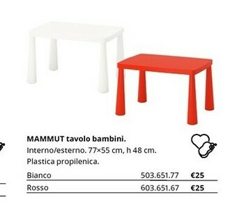 IKEA Mammut Tavolo Bambini offerta