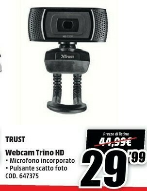 MediaWorld Trust Webcam Trino Hd offerta