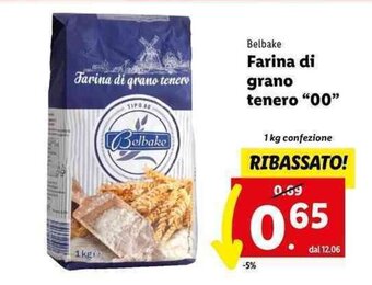 Lidl Belbake Farina di grano tenero "00" 1 kg offerta