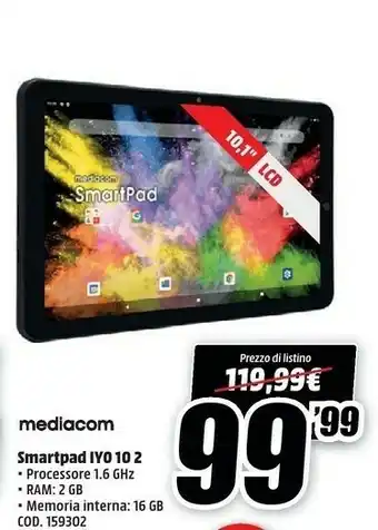 MediaWorld Mediacom Tablet mediacom offerta