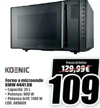 MediaWorld Koenic KMW 4441 DB Forno A Microonde offerta