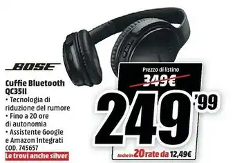 MediaWorld Bose Cuffie offerta