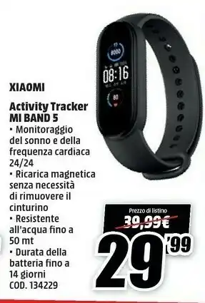 MediaWorld Xiaomi MI BAND 5 Activity Tracker offerta