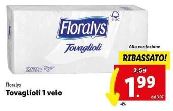 Lidl Floralys Tovaglioli 1 velo offerta