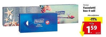 Lidl Floralys Fazzoletti box 4 veli offerta