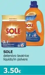 Tigotà Sole detersivo lavatrice liquido/in polvere offerta