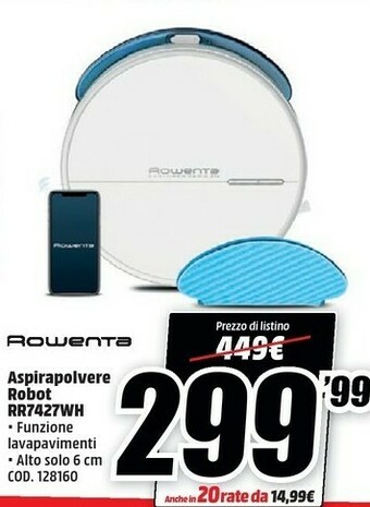 MediaWorld Rowenta Aspirapolvere Robot Rr7427wh offerta