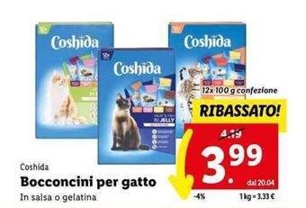 Lidl Coshida Bocconcini per gatto 12x 100 g offerta