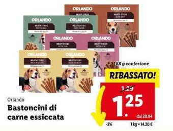 Lidl Orlando Bastoncini di carne essiccata 88 g offerta