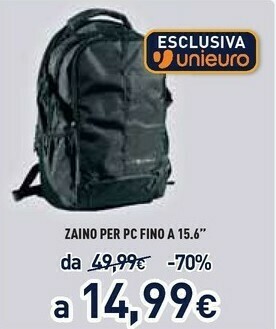 Unieuro Zaino Per Pc Fino A 15.6 offerta