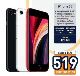 Unieuro Apple IPhone SE 128GB - Nero offerta
