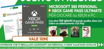 Expert Microsoft 365 Personal + Xbox Game Pass Ultimate offerta