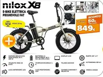 Expert Nilox X8 E-Bike Elettrica Pieghevole Fat offerta