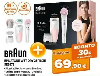 Braun Epilatore Wet Dry 28 Pinze SE5875