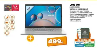 Expert Asus M415DA-EB206T Computer Portatile 35,6 Cm (14") Full HD AMD Ryzen 3 8 GB DDR4-SDRAM 256 GB SSD Wi-Fi 5 (802.11ac) Windows offerta
