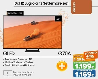 Expert Samsung Q70A 2,16 M (85") 4K Ultra HD Smart TV Wi-Fi Grigio offerta