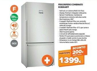 Expert Bosch Serie 6 KGB86AIFP Frigorifero Con Congelatore Libera Installazione Acciaio Inossidabile 613 L A++ offerta