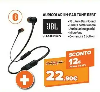 Expert Jbl Tune 115BT Cuffia Auricolare Nero offerta