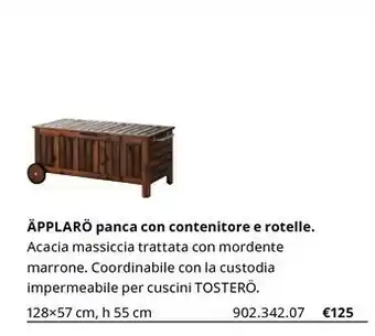 Applaro Panca Con Contenitore E Rotelle