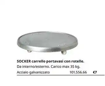 IKEA Socker Carrello Portavasi Con Rotelli offerta