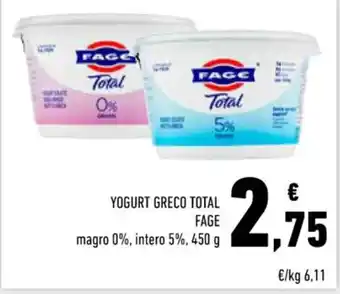 Conad Superstore YOGURT GRECO TOTAL FAGE 450 g offerta
