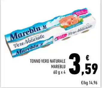 Conad Superstore TONNO VERO NATURALE MAREBLU 60 g x 4 offerta