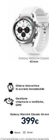 Unieuro Samsung Galaxy Watch4 Classic 42mm offerta