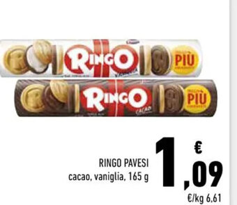 Conad Superstore RINGO PAVESI cacao, vaniglia, 165 g offerta
