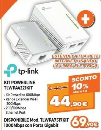 Expert TP-LINK TL-WPA4221 KIT V4 Adattatore Di Rete PowerLine 300 Mbit/s Collegamento Ethernet LAN Wi-Fi Bianco 2 Pezzo(i) offerta