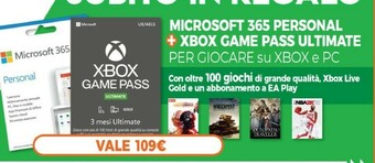 Expert Microsoft 365 Personal + Xbox Game Pass Ultimate offerta