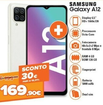 Expert Samsung Galaxy A12 SM-A125F 16,5 Cm (6.5") 4G USB Tipo-C 4 GB 128 GB 5000 MAh Blu offerta