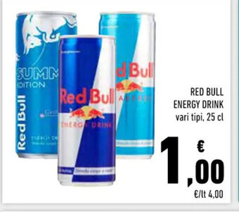 Conad Superstore RED BULL ENERGY DRINK vari tipi, 25 cl offerta