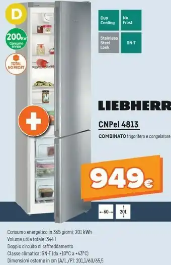 Expert Liebherr CNPel 4813 Frigorifero Con Congelatore Libera Installazione Argento 338 L A+++ offerta